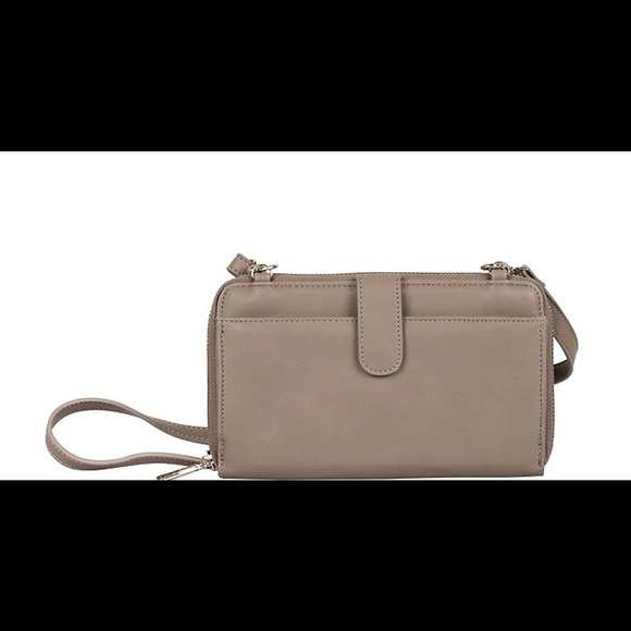 Karla Hanson RFID Blocking Leah Crossbody Phone Wallet Beige - Picture 3 of 3